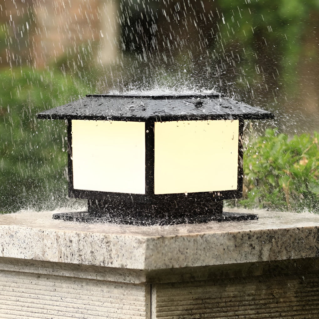 Square LED Solar Fence Post Light with Three-Step Dimming