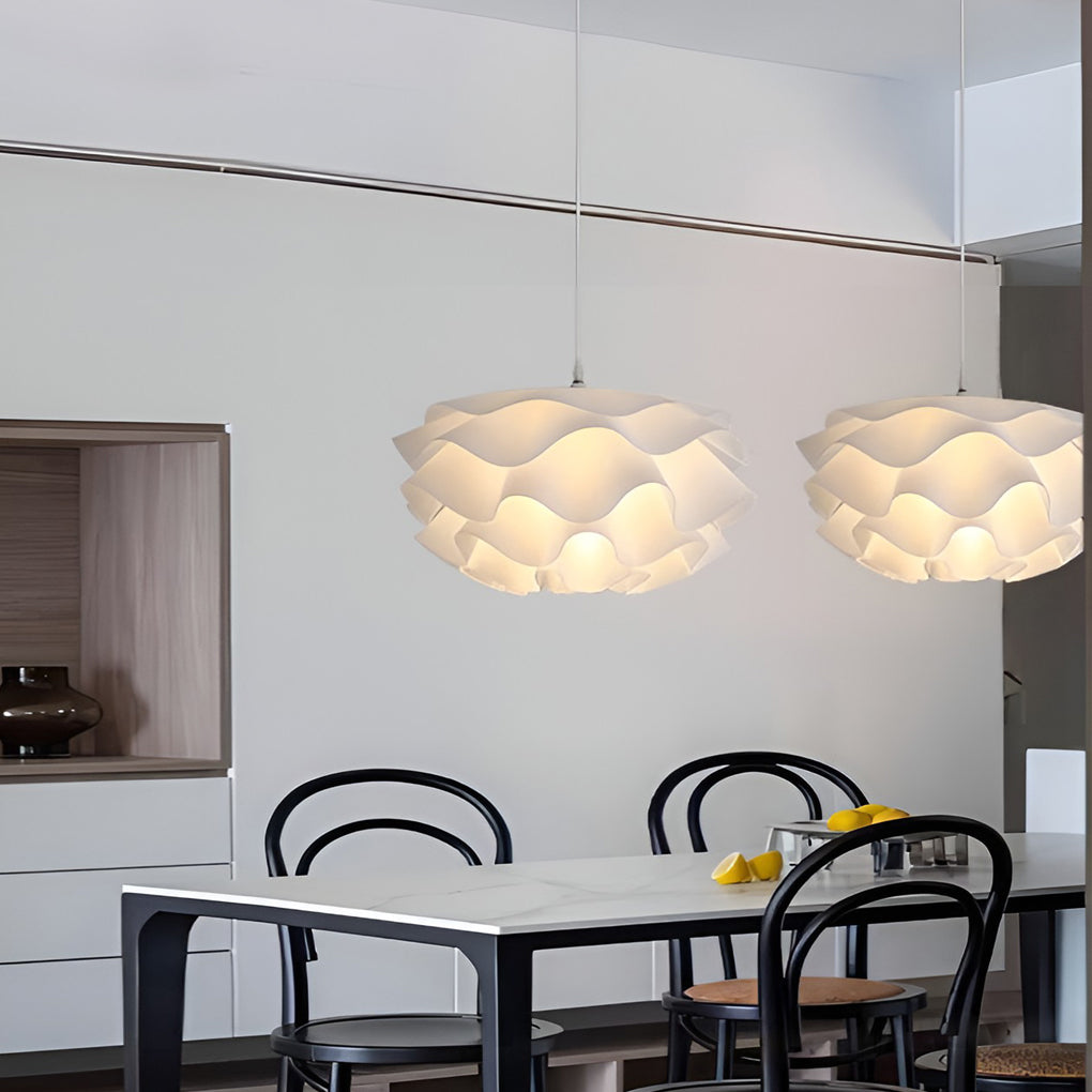 Flower Shaped Three-Step Dimming LED Pendant Light - White