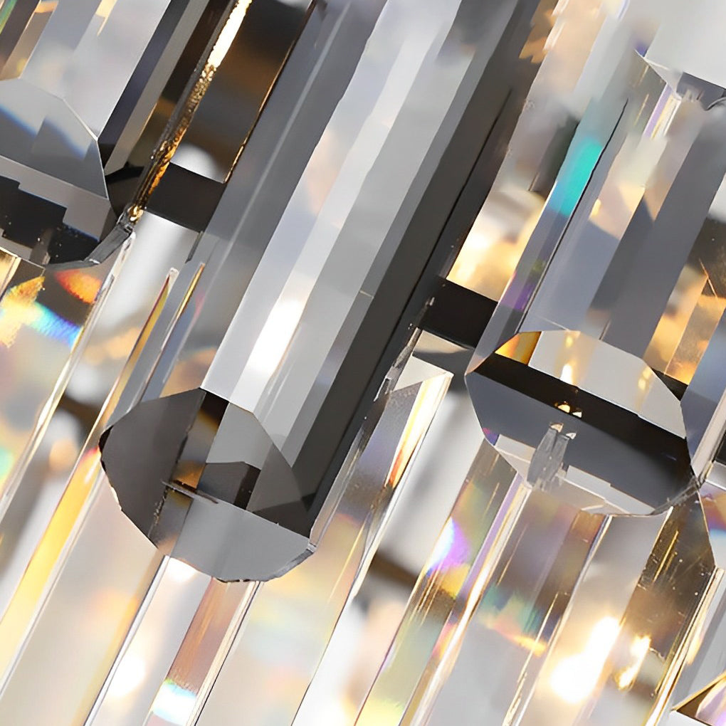 Rectangular Crystal Chandelier with Three-Step Dimming LED
