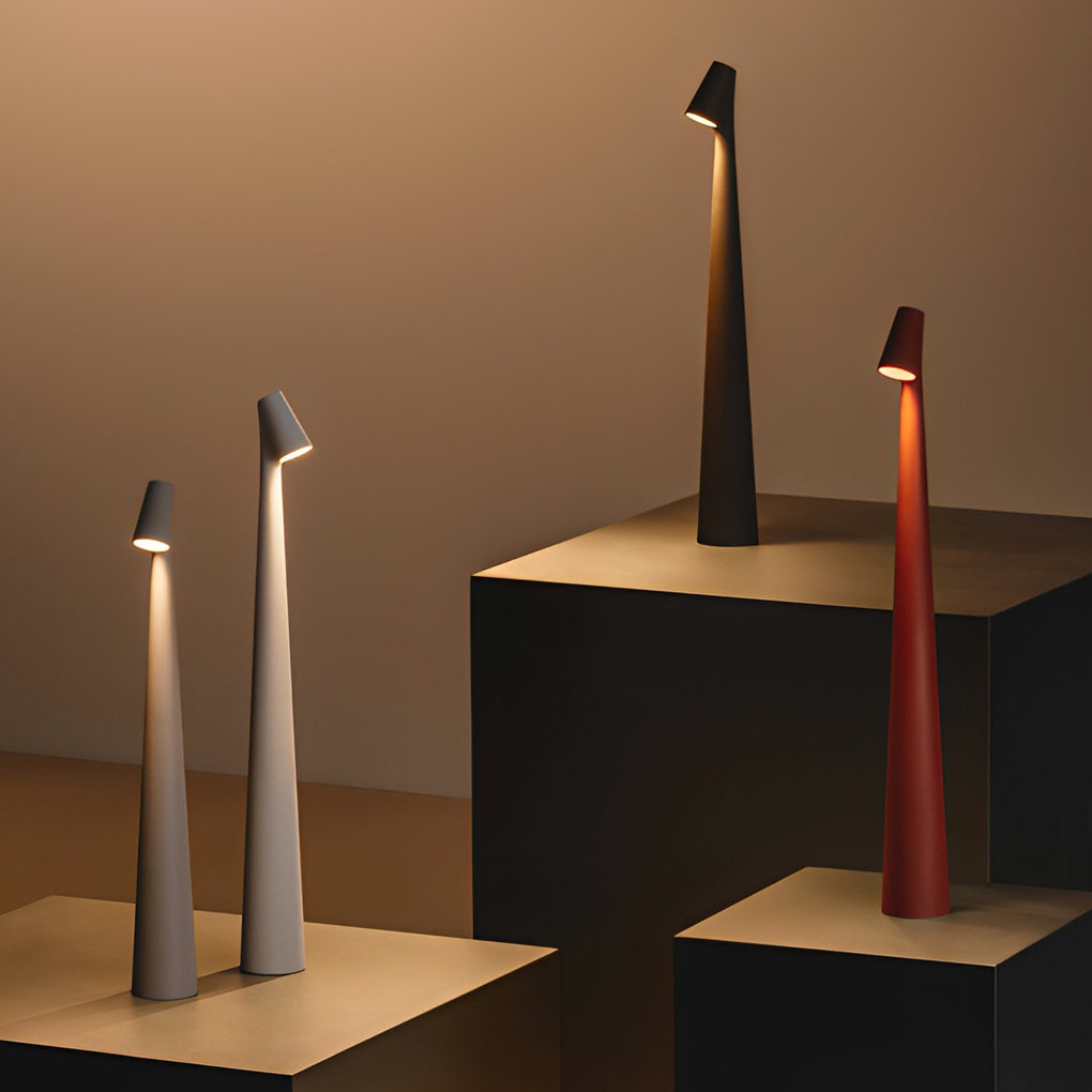 Modern Conical Stem LED Table Lamp with Touch Dimming