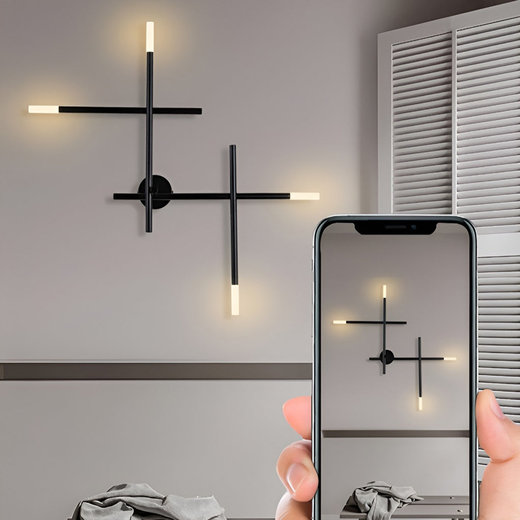 Modern Cross LED Wall Sconce in Iron & Acrylic