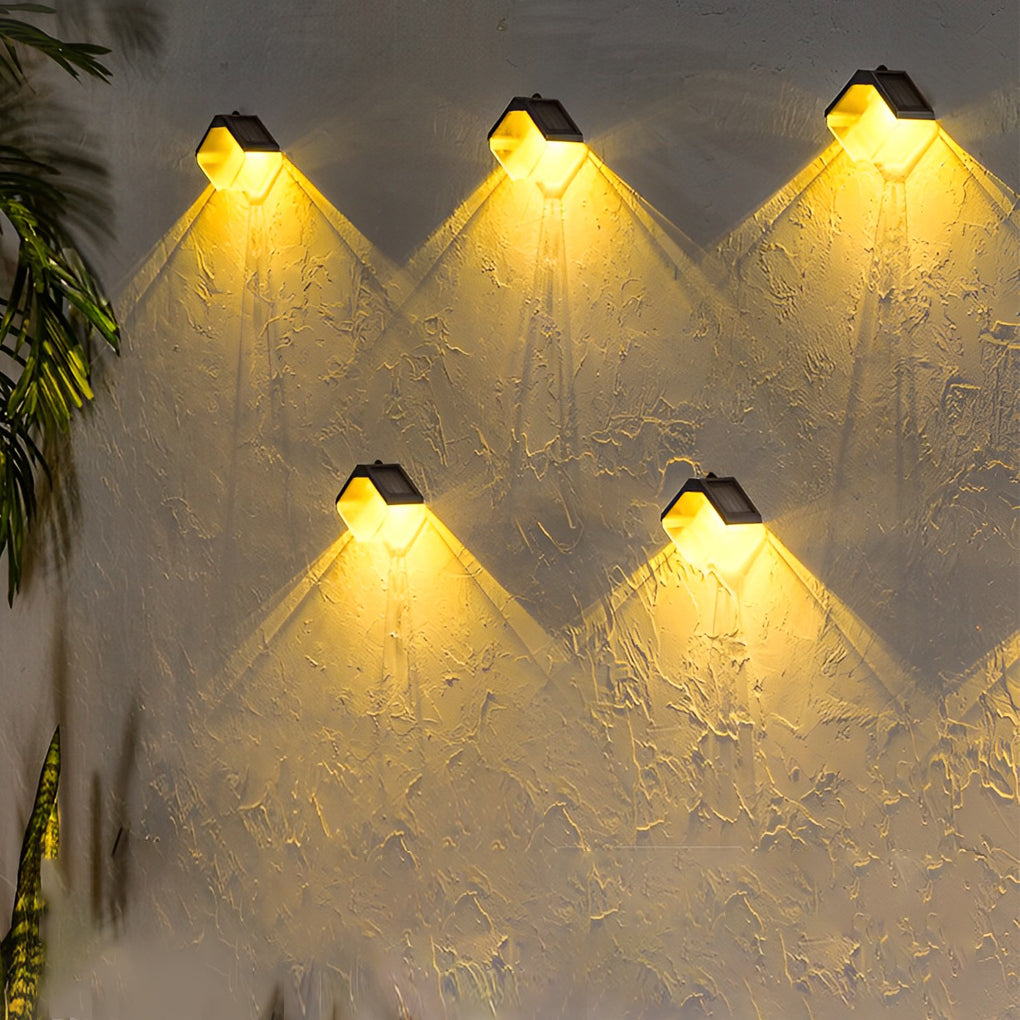 Modern Solar LED Outdoor Wall Light with Multi-Color RGB Modes