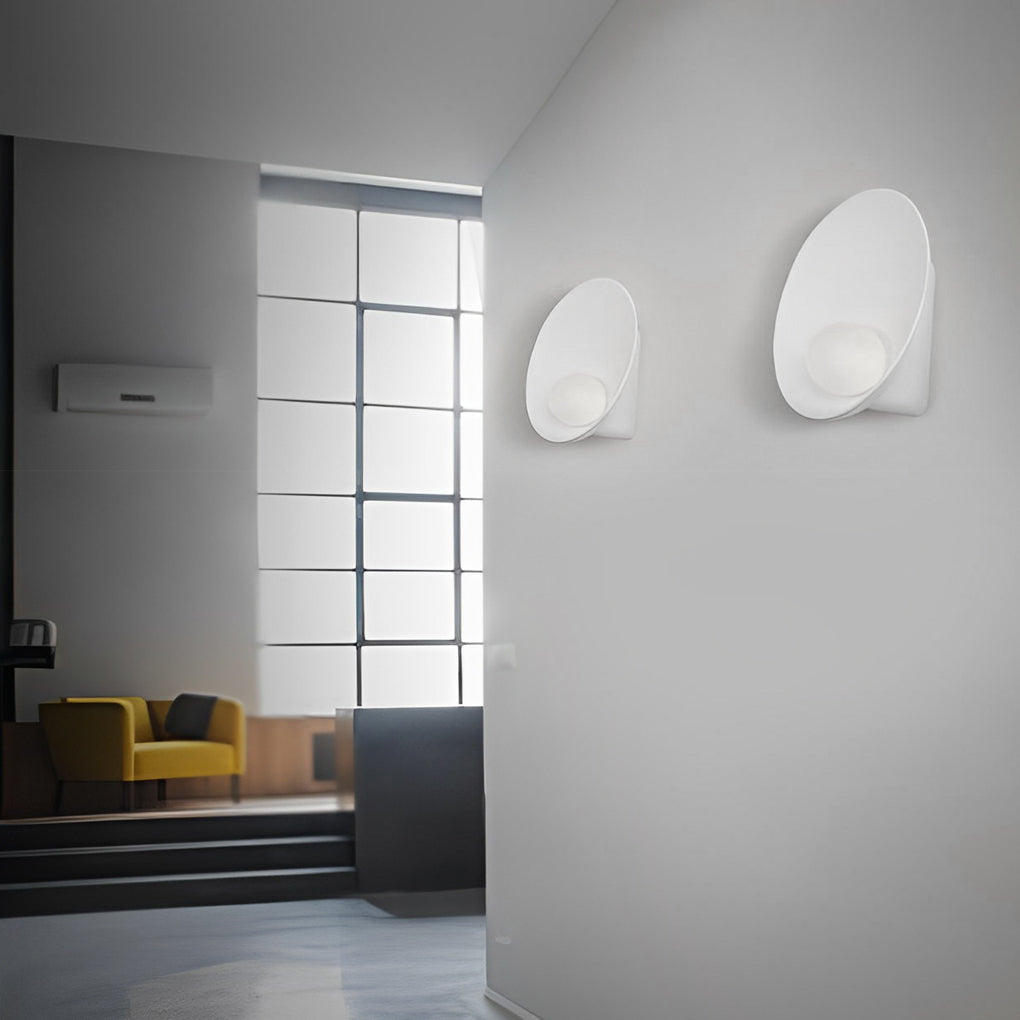 Modern Nordic White Resin Glass Round Wall Sconce