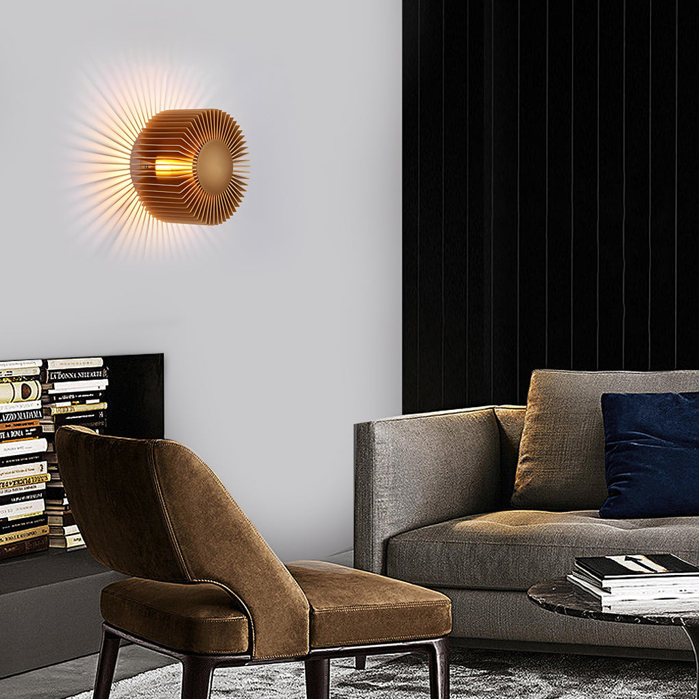 Round Sunflower LED Aluminum Wall Sconce - Modern Decorative Light