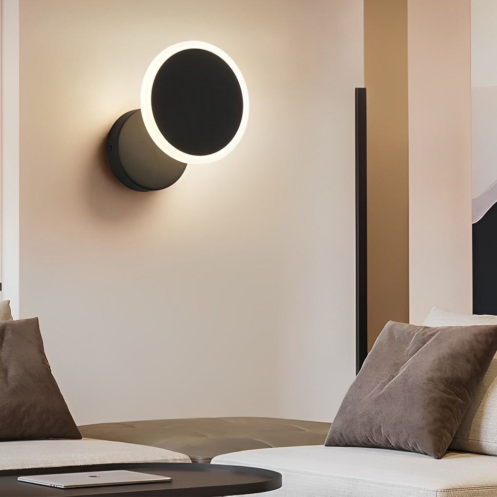 Rotatable LED Wall Sconce Modern Iron Acrylic Round Wall Light