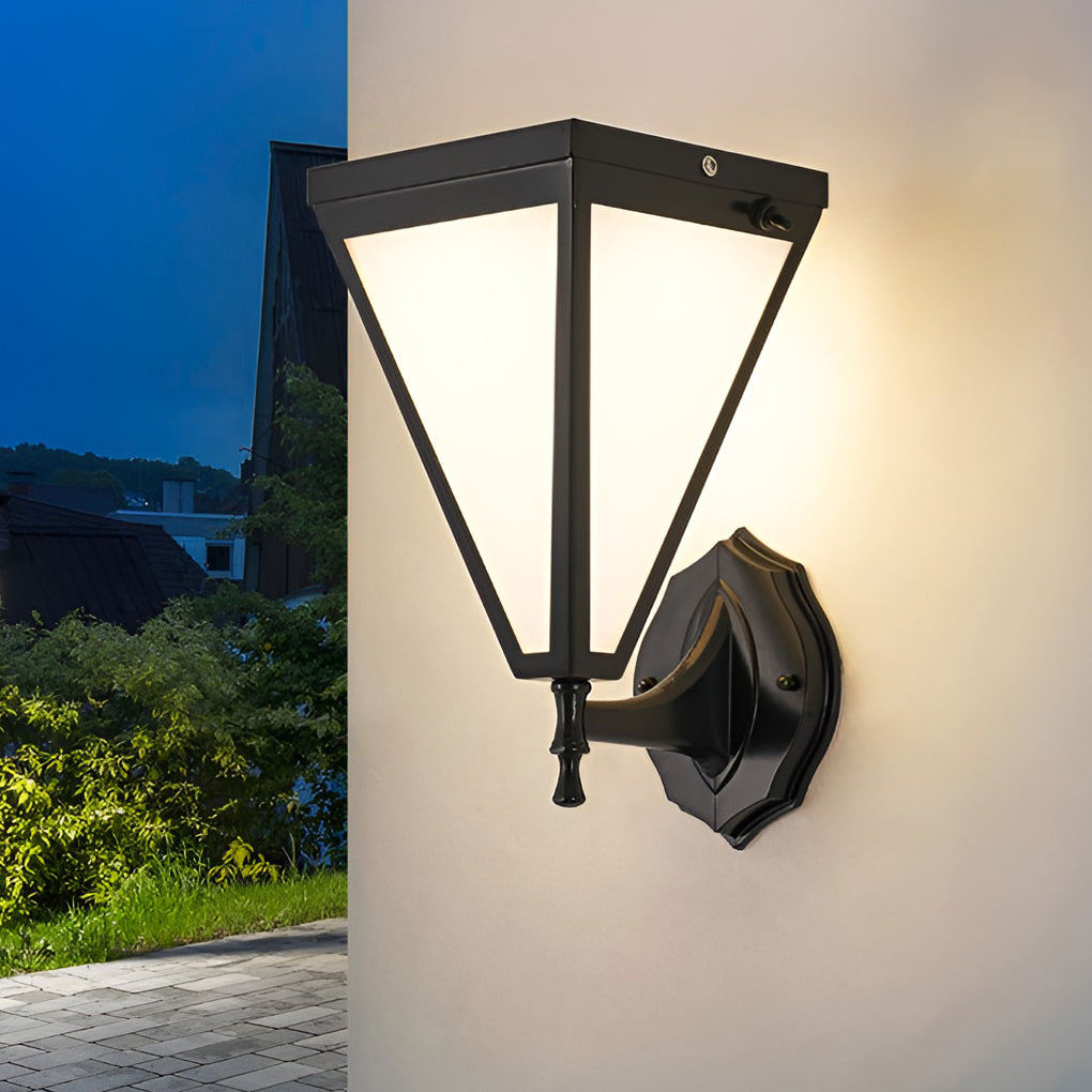 Industrial Tapered Solar LED Outdoor Wall Light - Dimmable Waterproof