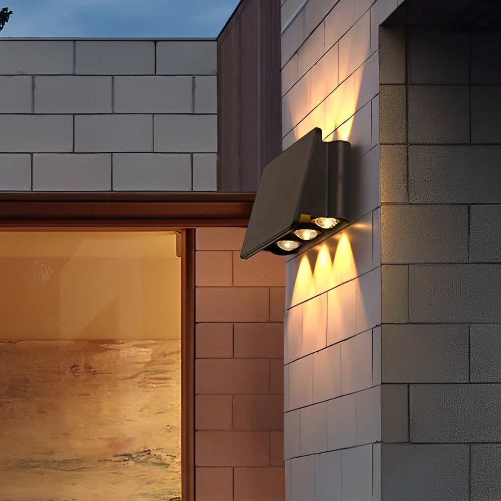 Modern Solar LED Up Down Wall Light Waterproof Outdoor Sconce