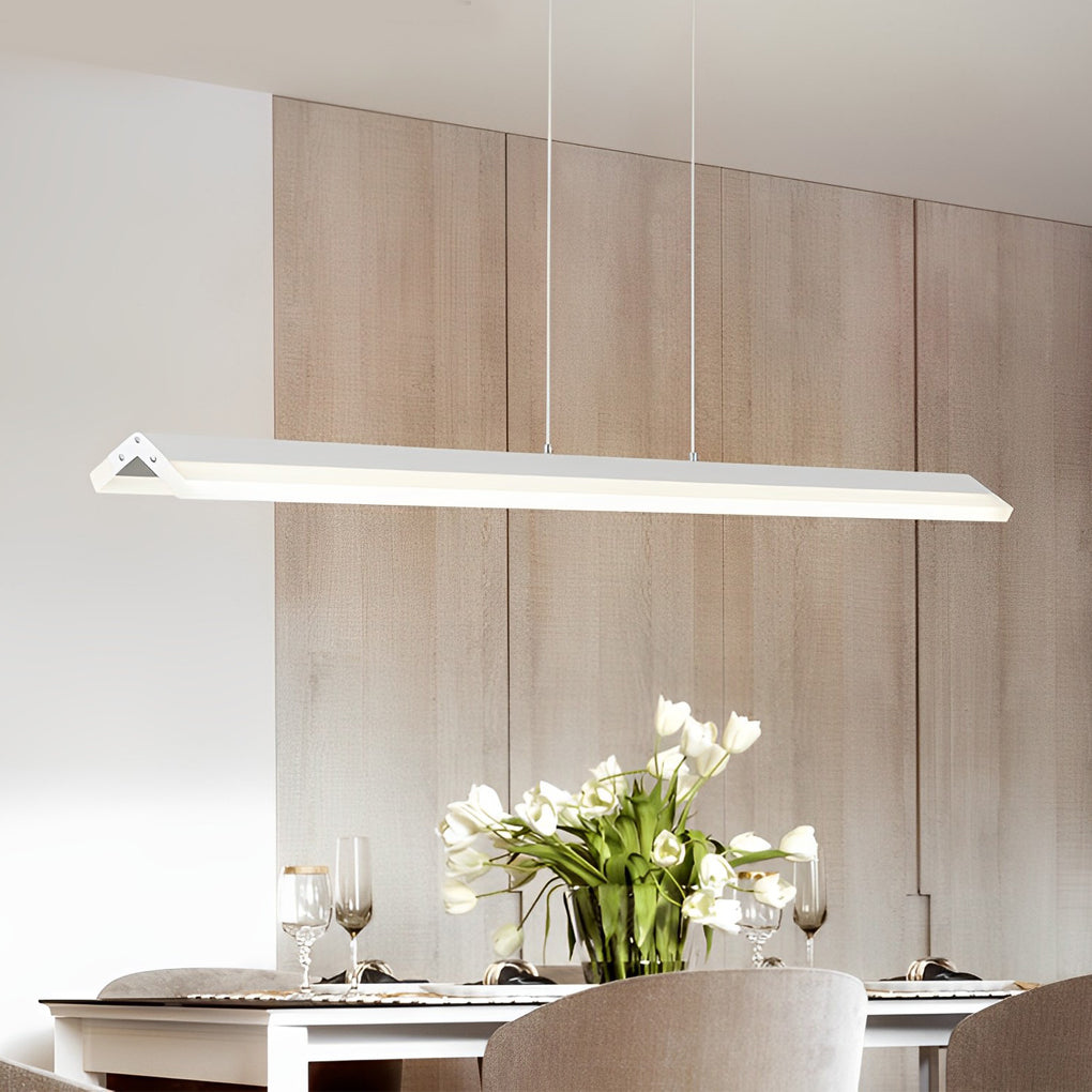 Modern Linear LED Pendant Light – Metal & Acrylic Neutral White