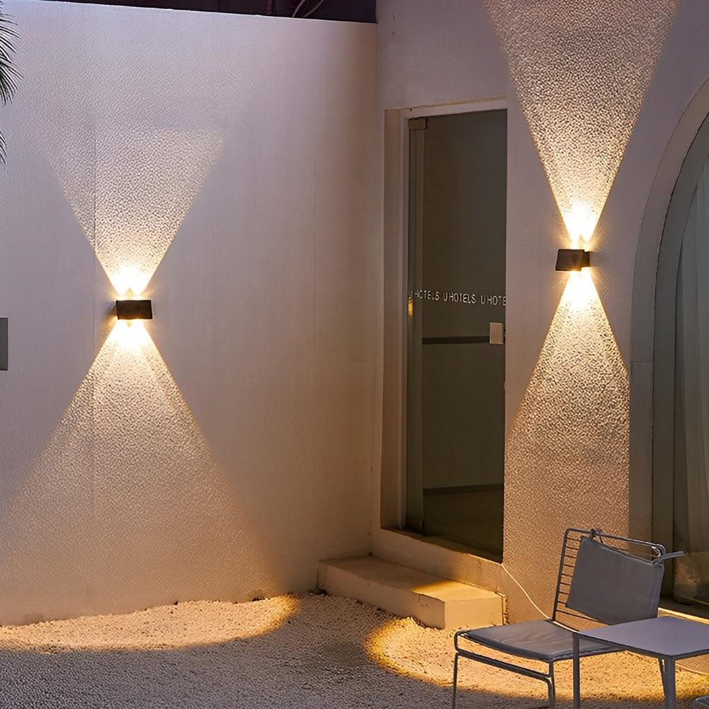 Solar LED Up Down Wall Light Waterproof Outdoor Modern Washer