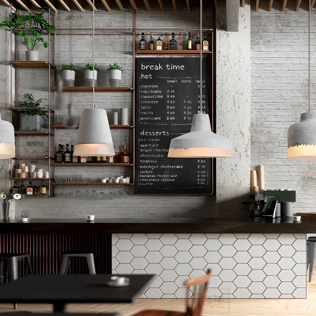 Industrial Cement Pendant Light – Modern Minimalist Chandelier