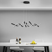Modern Wave Twisted LED Pendant Light Stepless Dimming Aluminum