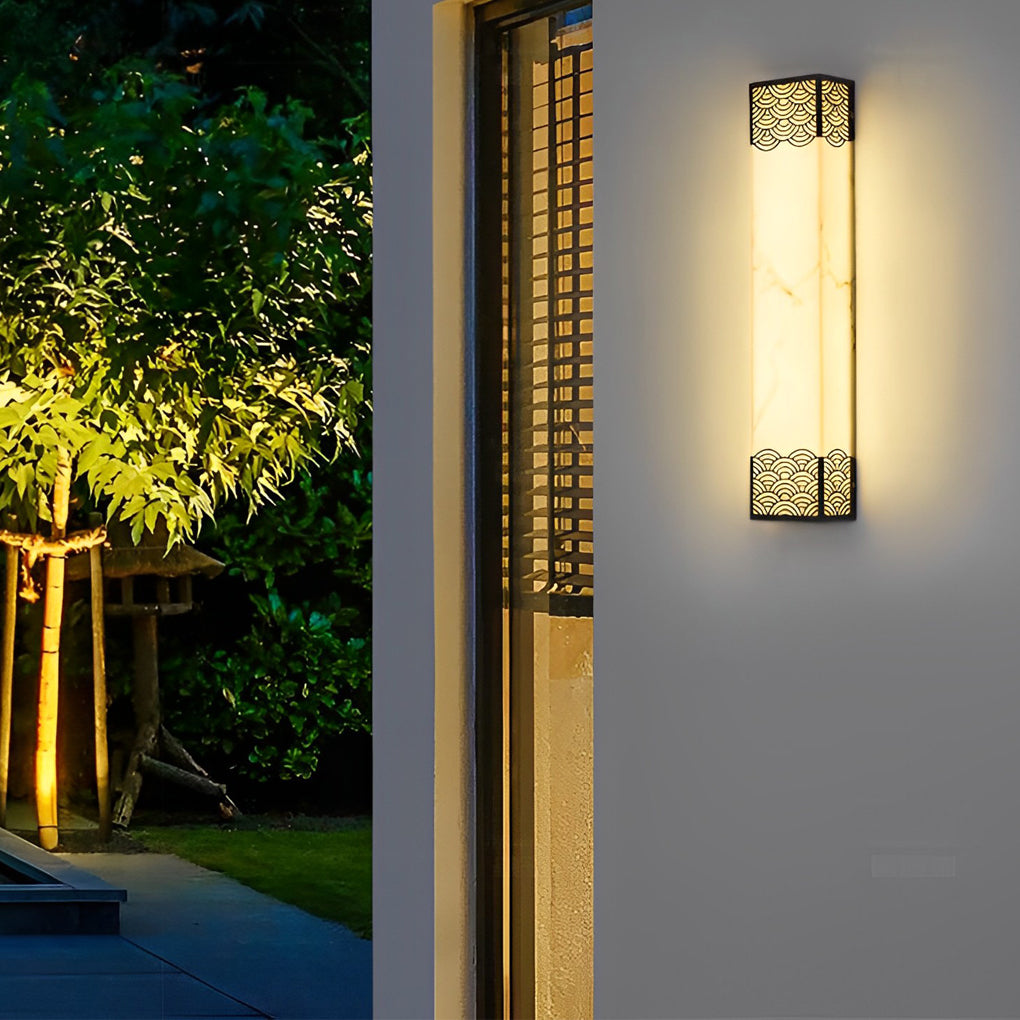 Modern Rectangular Resin LED Outdoor Wall Light - Waterproof