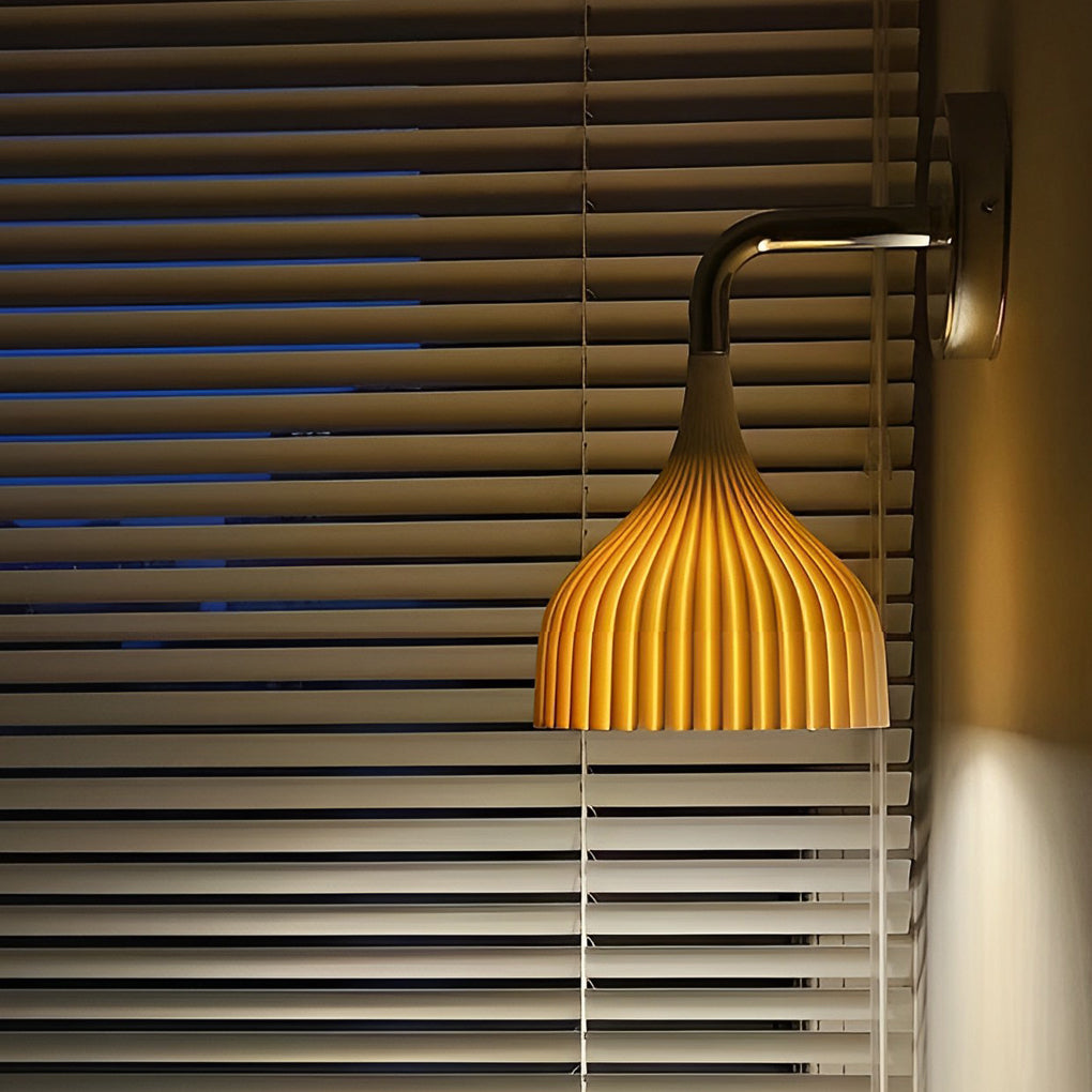 Modern Pleated Wall Sconce with Iron Frame and Soft Diffused Light
