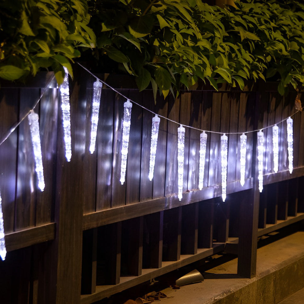 Solar LED Icicle String Lights Waterproof Outdoor Decorative