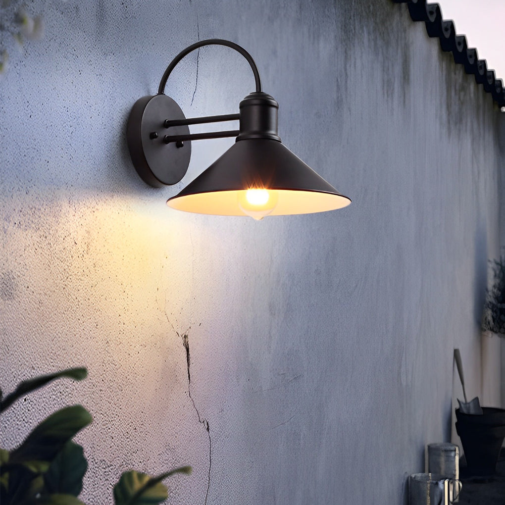 Conical Iron Waterproof Industrial Outdoor Wall Lamp
