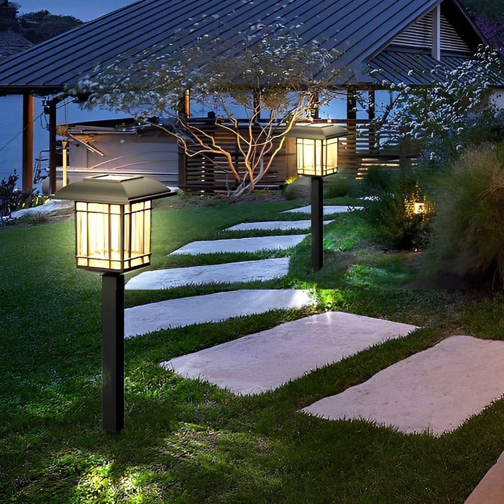 Modern Solar Square Lawn Light Set - Waterproof Outdoor Lighting