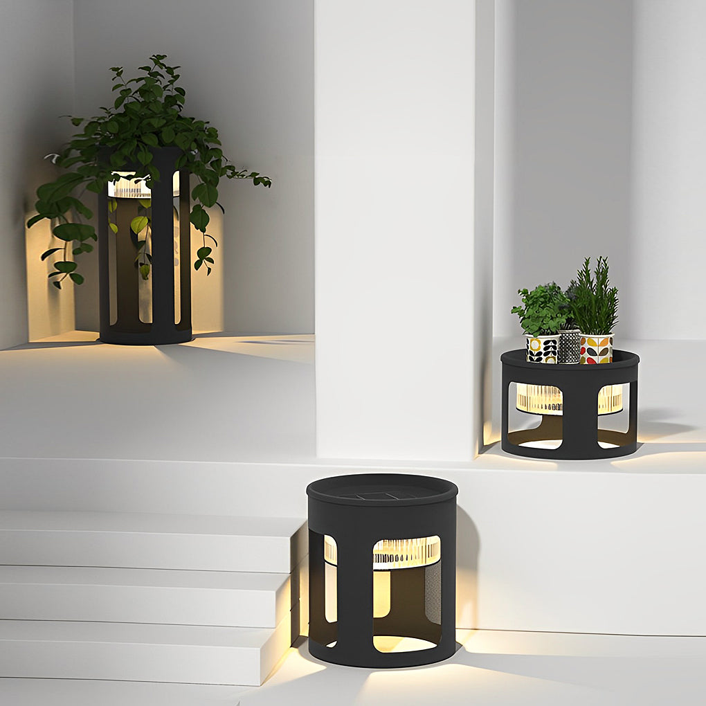 Solar-Powered LED Outdoor Table Lamp with Under-Table Glow