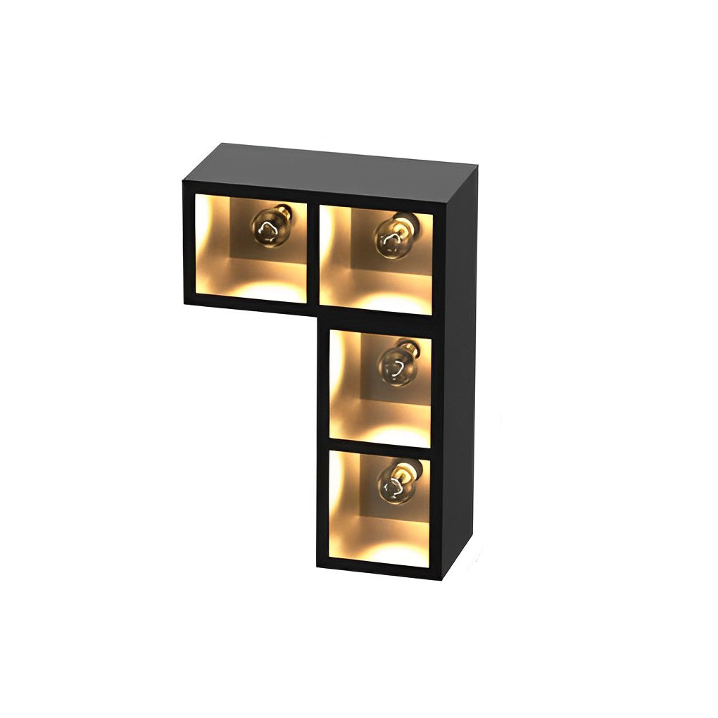 Waterproof Modern Black Wall Lamp with Integrated Flowerpot