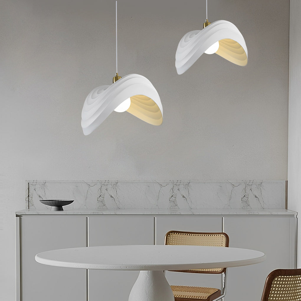 Wabi-Sabi Resin Pendant Light with Plated Hardware
