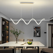 Modern Wave LED Pendant Light with Dimming Control