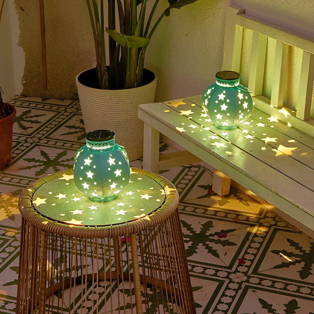 Solar Star Projection Outdoor Lantern - Waterproof LED Garden Light