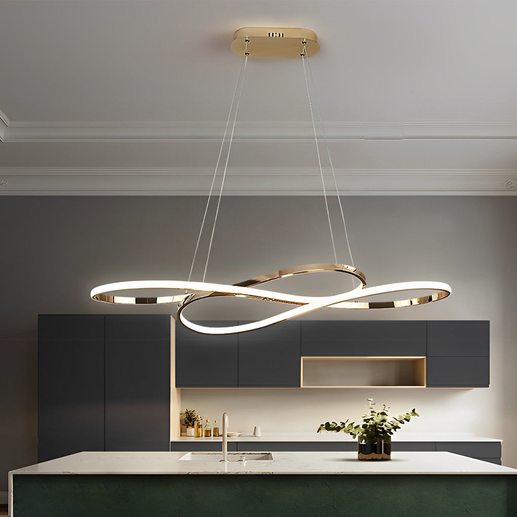 Wavy Double Wave LED Pendant Light Modern Aluminum Chandelier