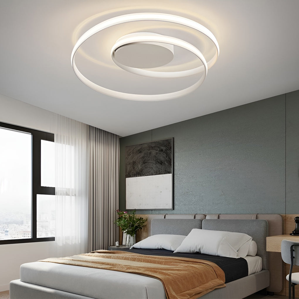 Modern Circular LED Flush Mount Ceiling Light with Dimming