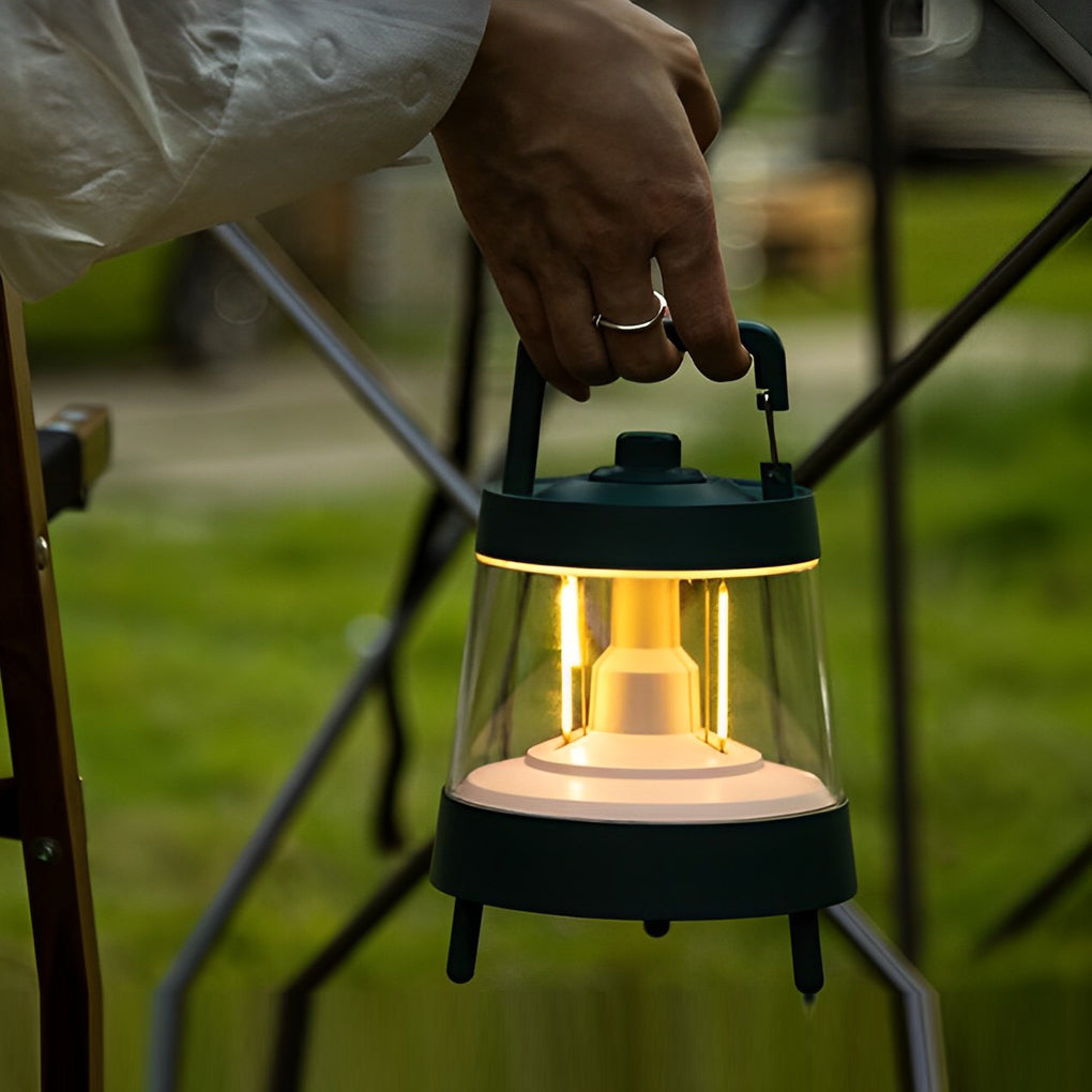 Rechargeable LED Outdoor Camping Lantern with Power Bank - Green