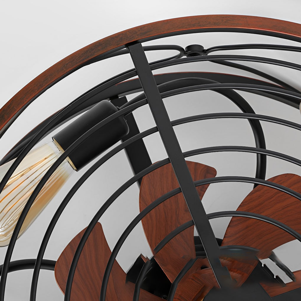 Modern Bladeless Ceiling Fan with Light - Caged Metal Design