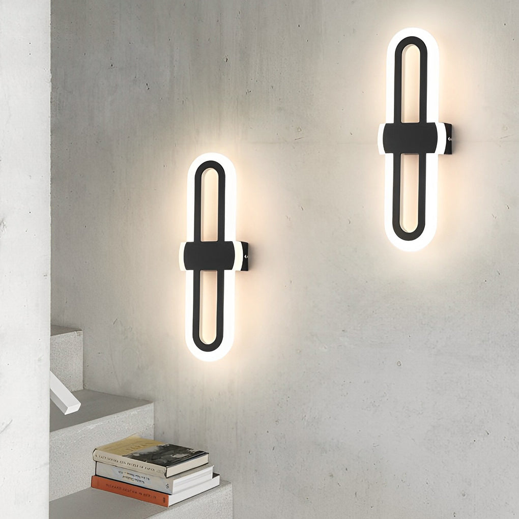 Rounded Rectangular LED Wall Sconce Modern Minimalist Iron Lighting