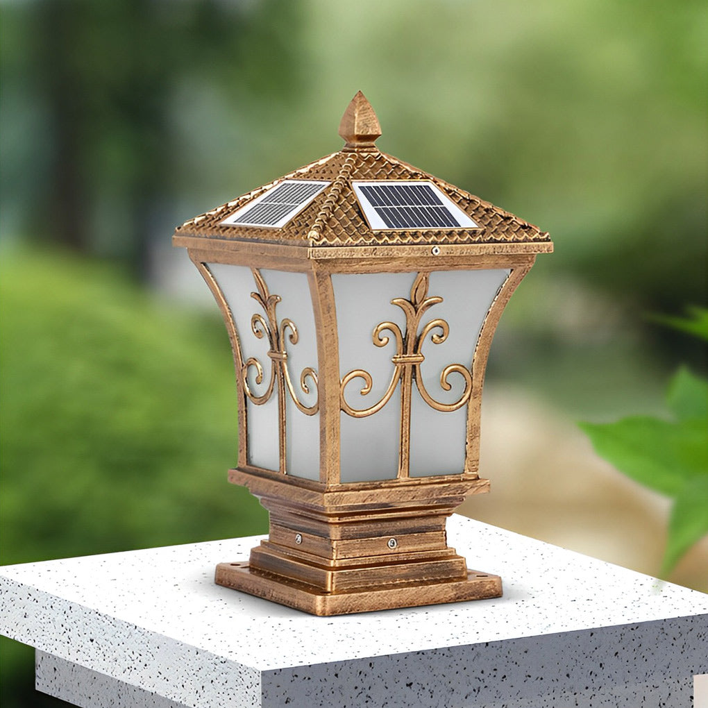 Modern Solar Powered Fence Post Light - Aluminum & Acrylic