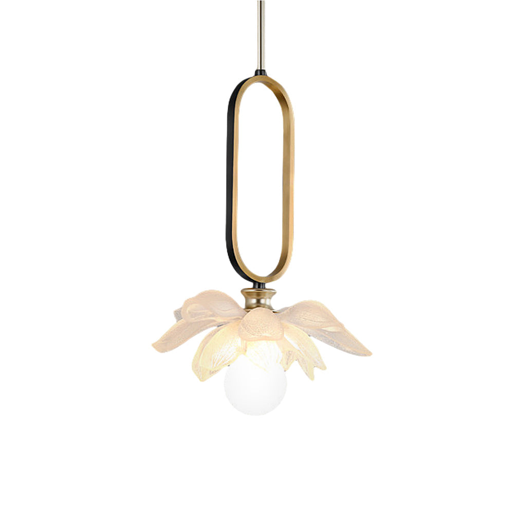Lotus Flower Modern Pendant Light with LED Ring Design