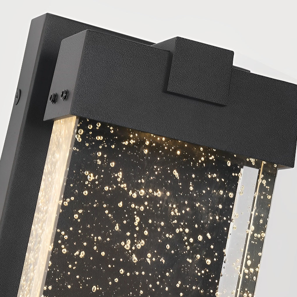 Crystal Bubble Outdoor Wall Light - Modern Black Aluminum LED Sconce