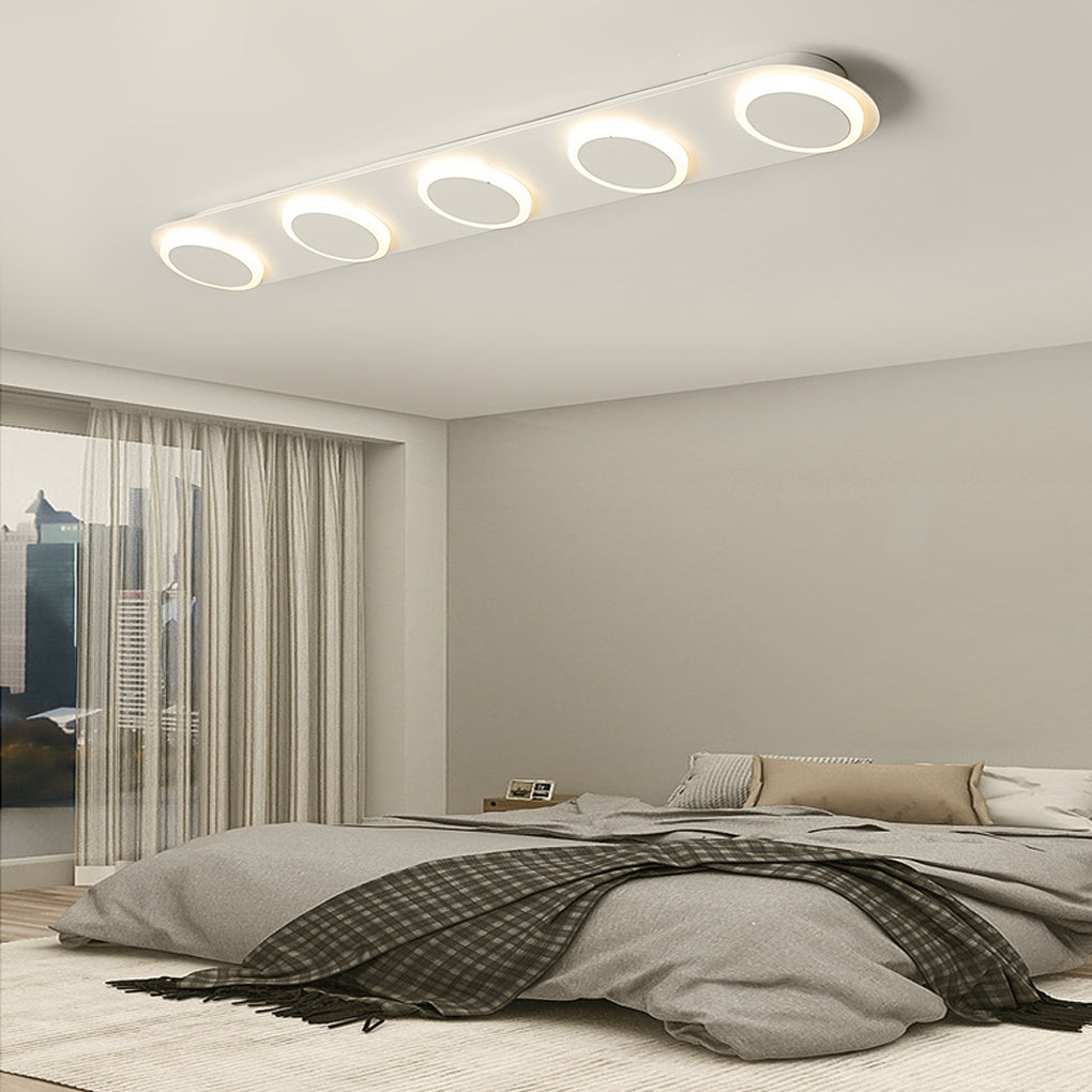 Modern Geometric Linear Flush Mount Ceiling Light - Metal & Acrylic