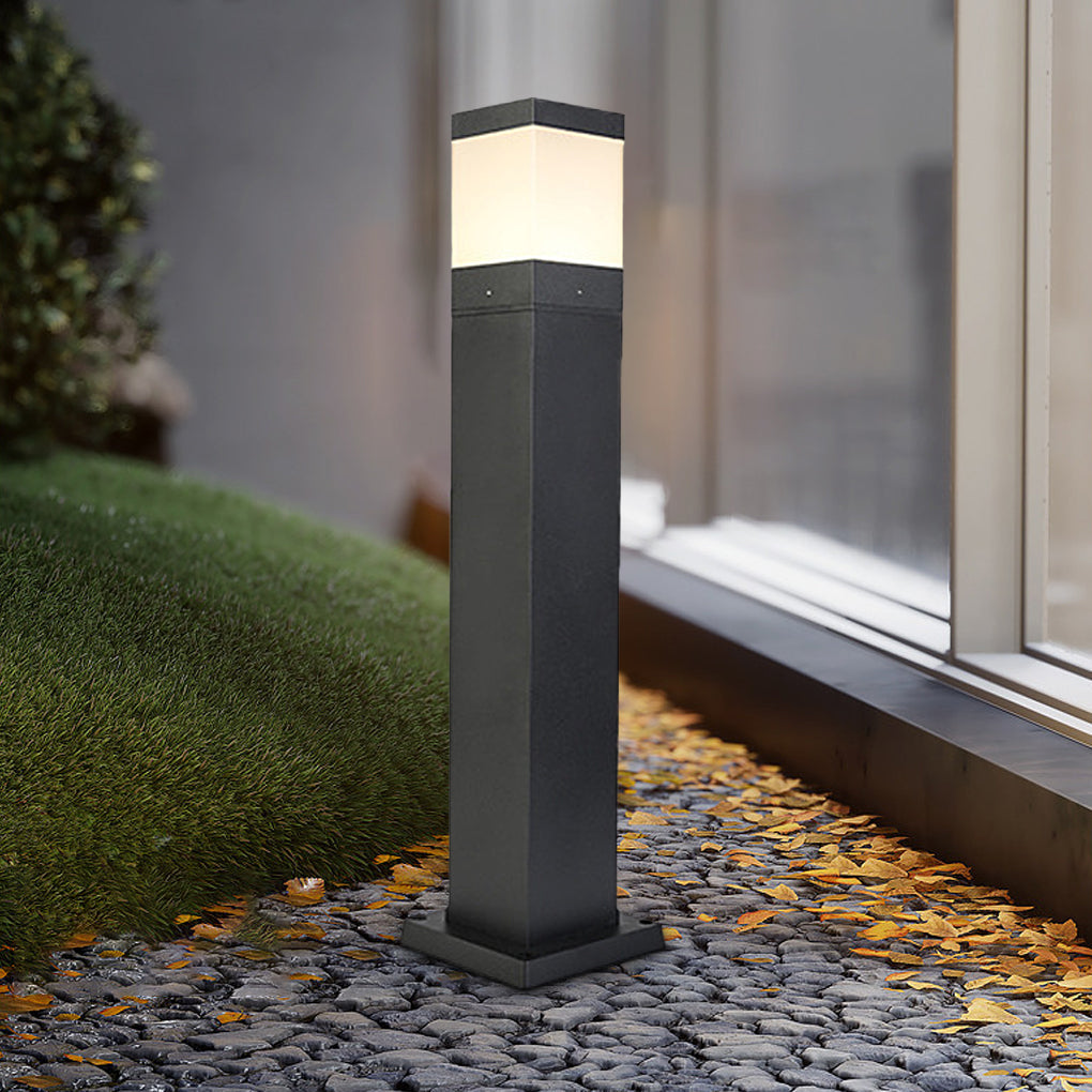 Modern Square Aluminum Bollard Light Outdoor Landscape Lighting