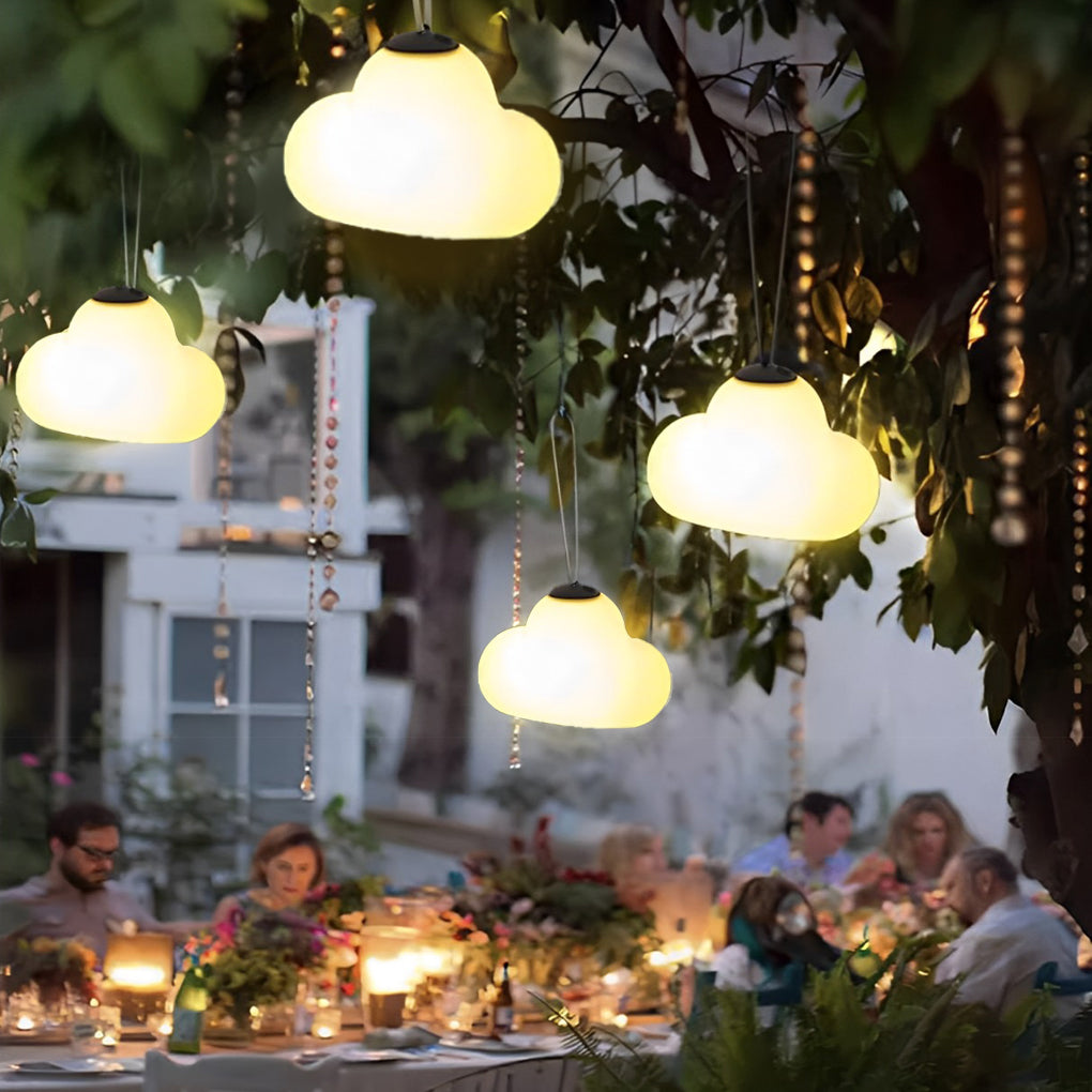 Modern Cloud USB Rechargeable Outdoor Hanging Light IP65 Waterproof