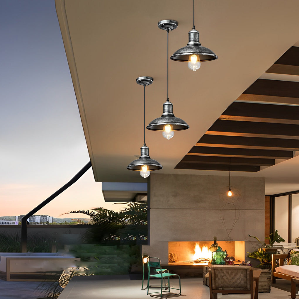 Retro Industrial Waterproof Iron Outdoor Pendant Light