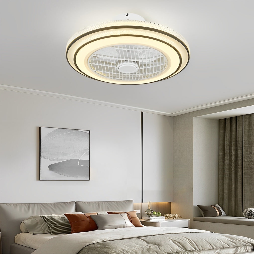Modern Bladeless LED Ceiling Fan Light with Remote Control