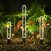 Modern Linear LED Solar Pathway Lights in Black Aluminum