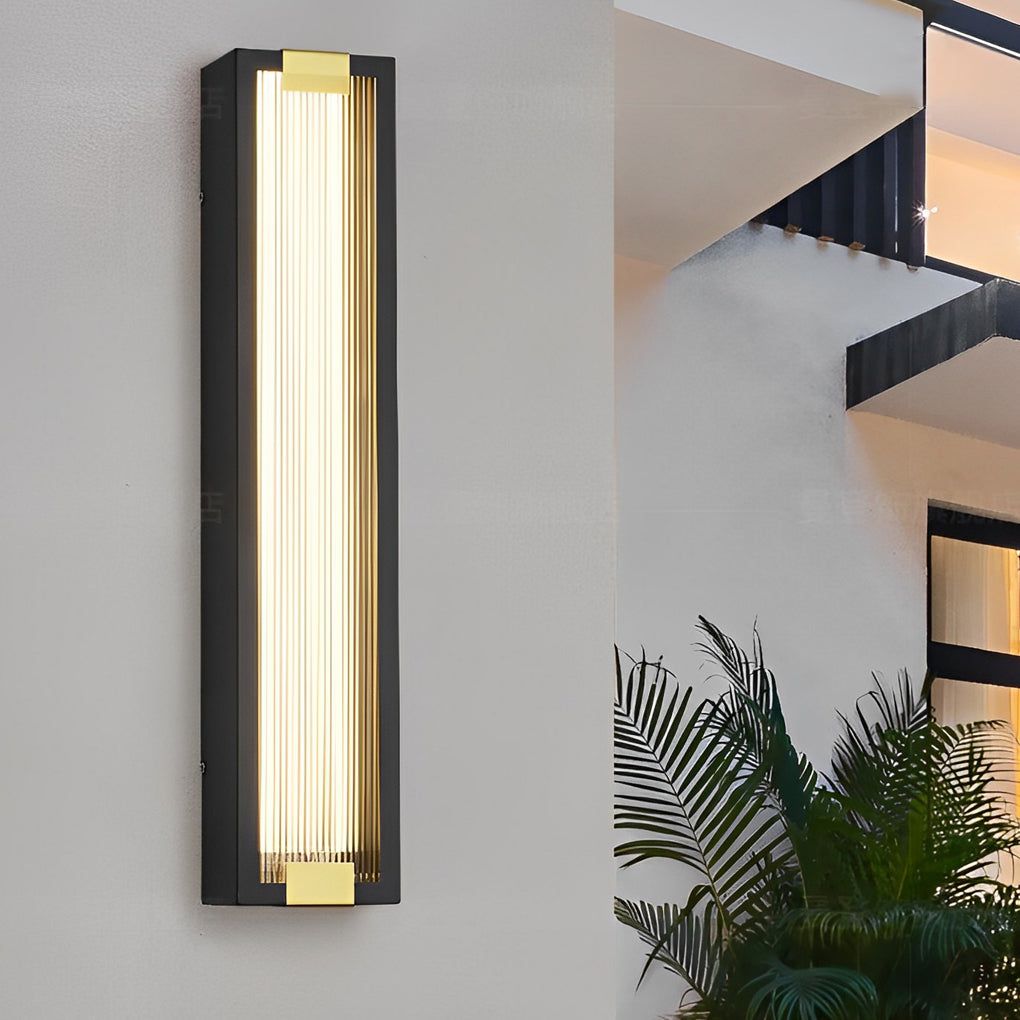 Modern Black LED Outdoor Wall Light Waterproof Stainless Steel