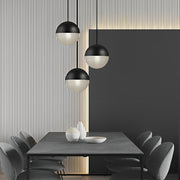 Modern Glass Globe Pendant Light with Gold & Black Finish