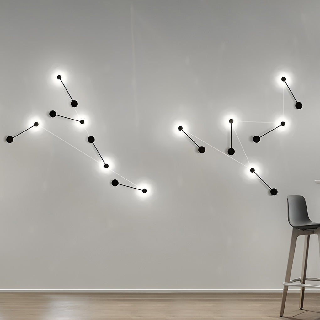 Modern Linear LED Wall Light Black Aluminum Art Sconce