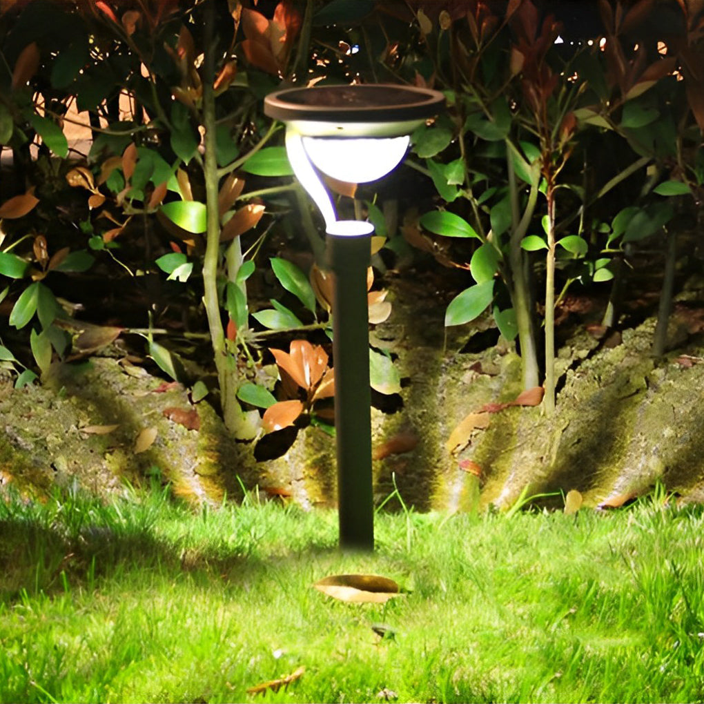 Modern Solar Half-Sphere LED Lawn Light – Aluminum & Steel