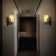 Industrial Glass Candlestick Wall Sconce - Black Iron & Glass