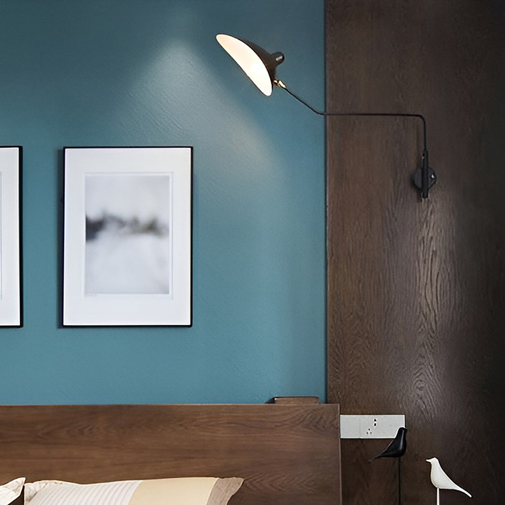 Industrial Swing Arm Wall Sconce - Adjustable Iron Wall Lamp