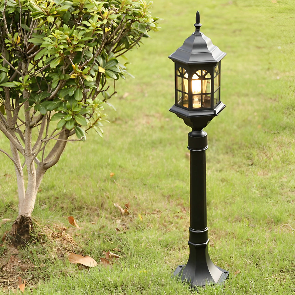 Slim LED Outdoor Post Light Industrial Black Bronze Pathway Lamp