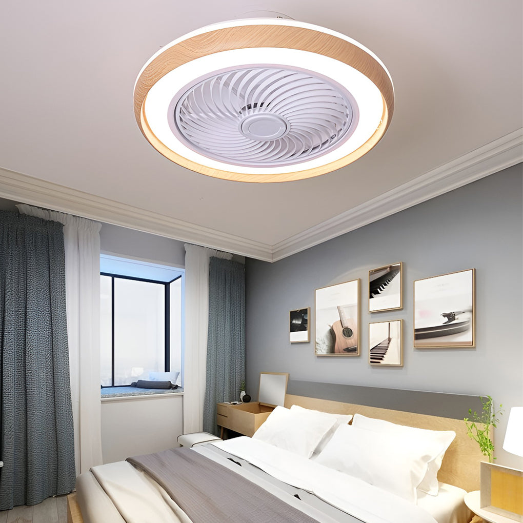 Modern Bladeless Ceiling Fan with LED Light & Remote Control