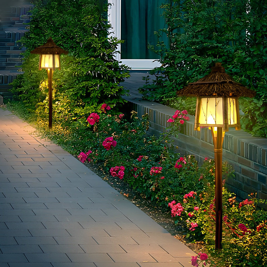Bamboo Branch Pattern Lantern Outdoor Hanging & Post Light