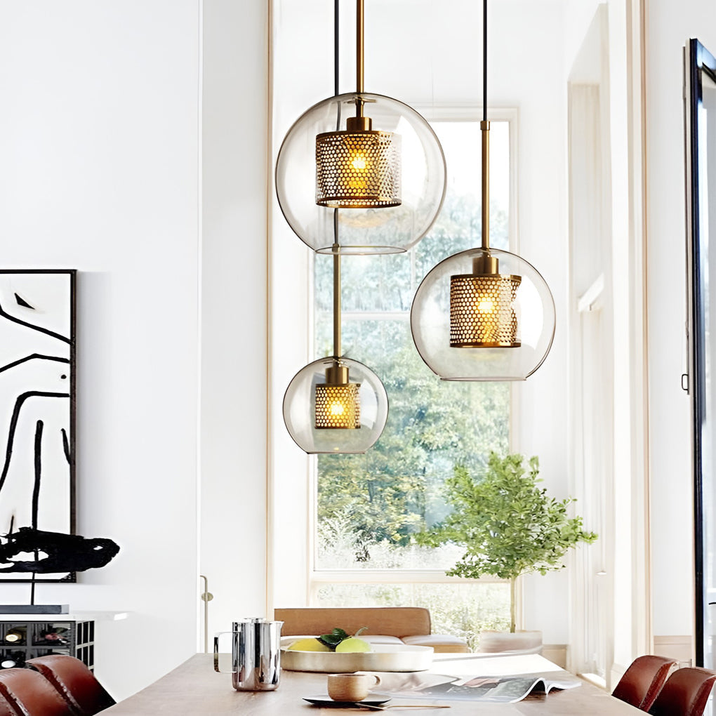 Modern Glass LED Pendant Light Industrial Kitchen Island Ceiling
