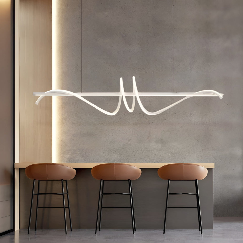 Modern LED Dimmable Linear Chandelier with Remote Control